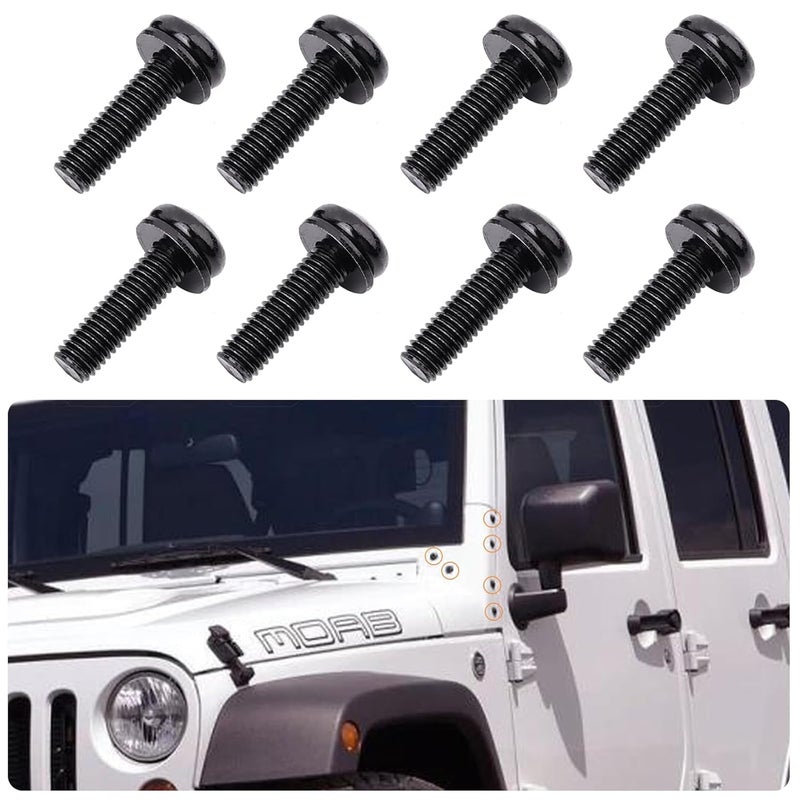 CHENACC Jeep Wrangler JK Screws Bolts M8 x 1.25 Hardtop Bolts for Windshield Frame, Headlight, Hard Door Hinges, Tail Light, LED Light Brackets, Roll Bar,8 PC Jeep Bolt - Image 1